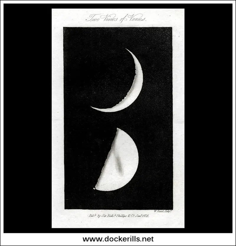1811 Antique Venus Print – Historical Astronomical Engraving 1