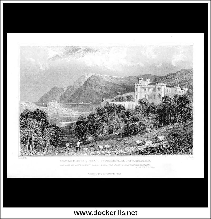 1830 Steel Engraving: Watermouth Cove Near Ilfracombe, Devon – Coastal Antiquarian Print 1