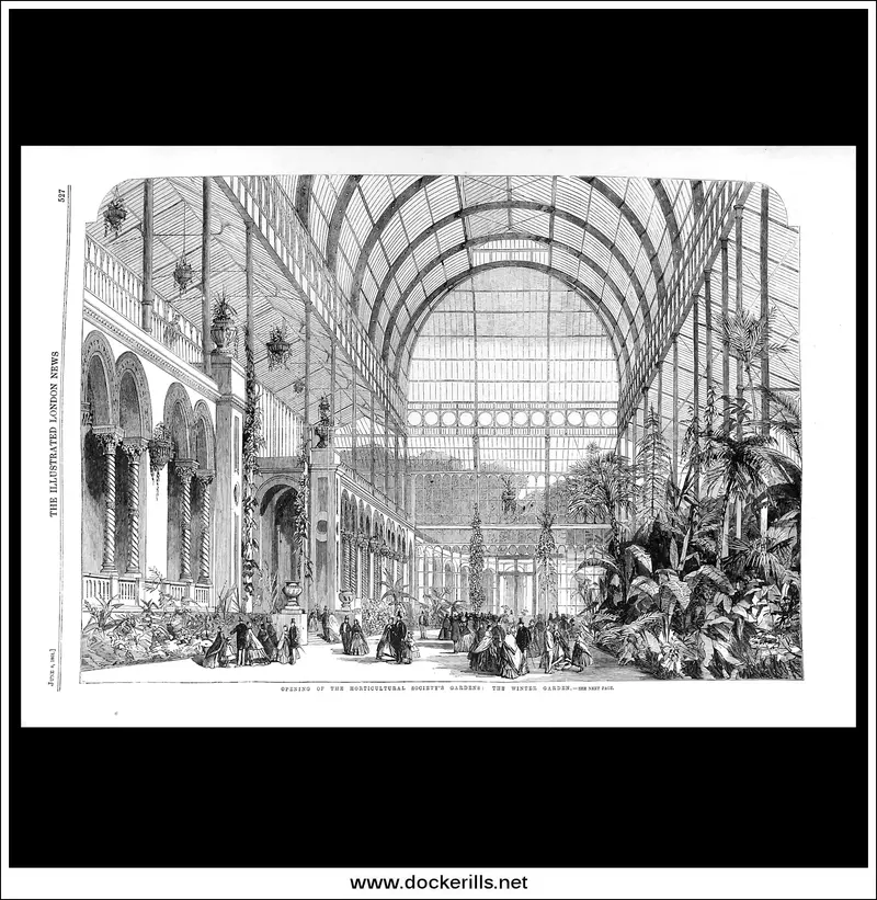 1861 Horticultural Society’S Winter Garden Opening: London News Botanical Engraving 1