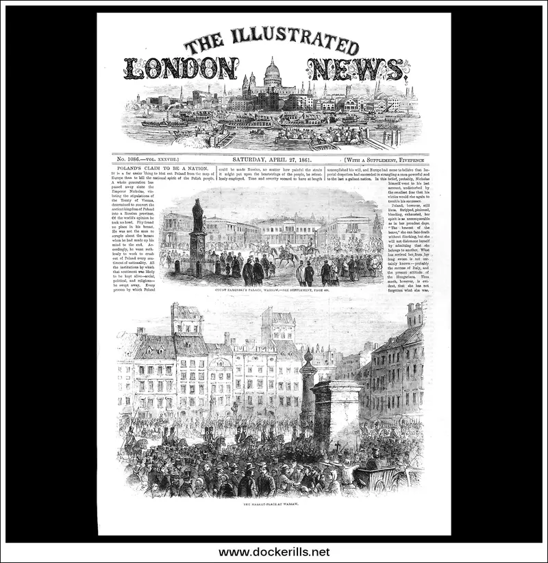 1861 Poland’S National Aspirations: Political Wood Engraving From Illustrated London News 1