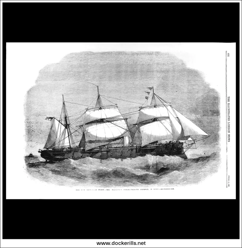 1862 Ironclad Fleet Preview: Hms Defence In Action, Illustrated London News 1
