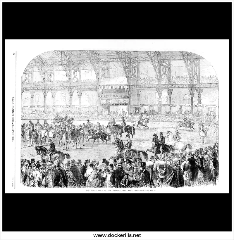 1864 Agricultural Hall Horse Show, Islington: Iln Full-Page Engraving 1
