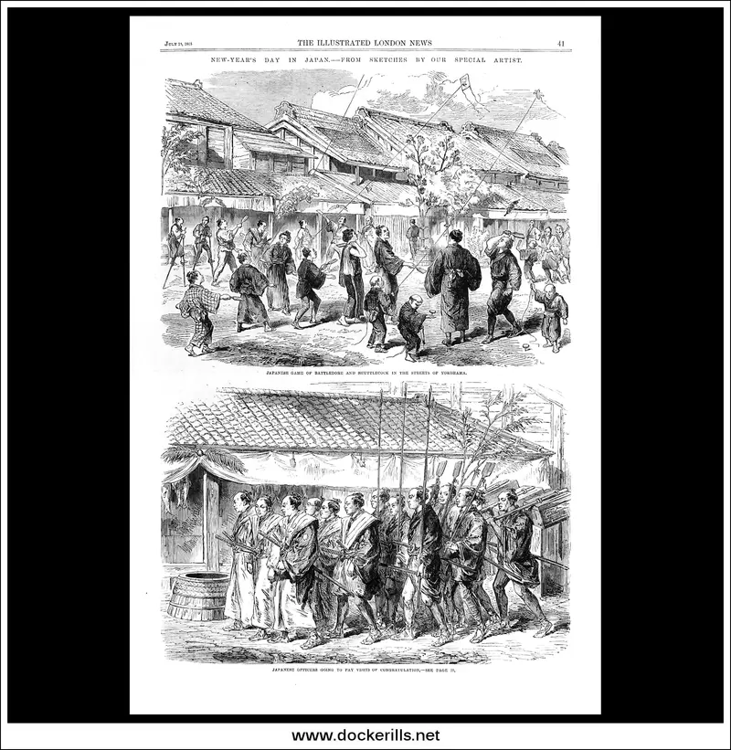 1865 New Year Celebrations In Edo-Period Japan: Iln Special Artist Engraving 1