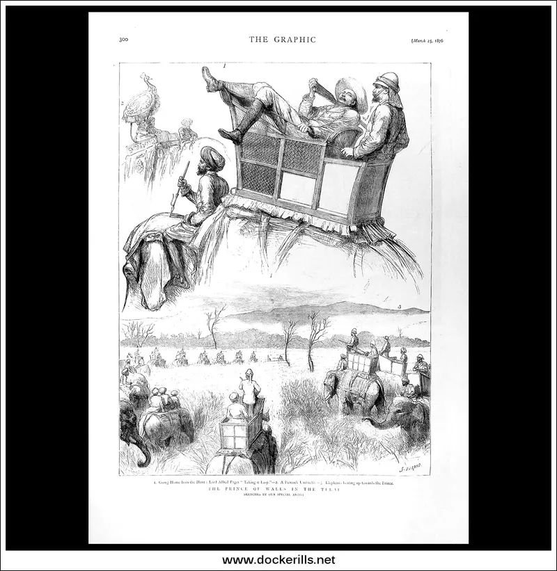 1876 Prince Of Wales In Nepal’S Terai: The Graphic’S Royal Travel Illustration 1