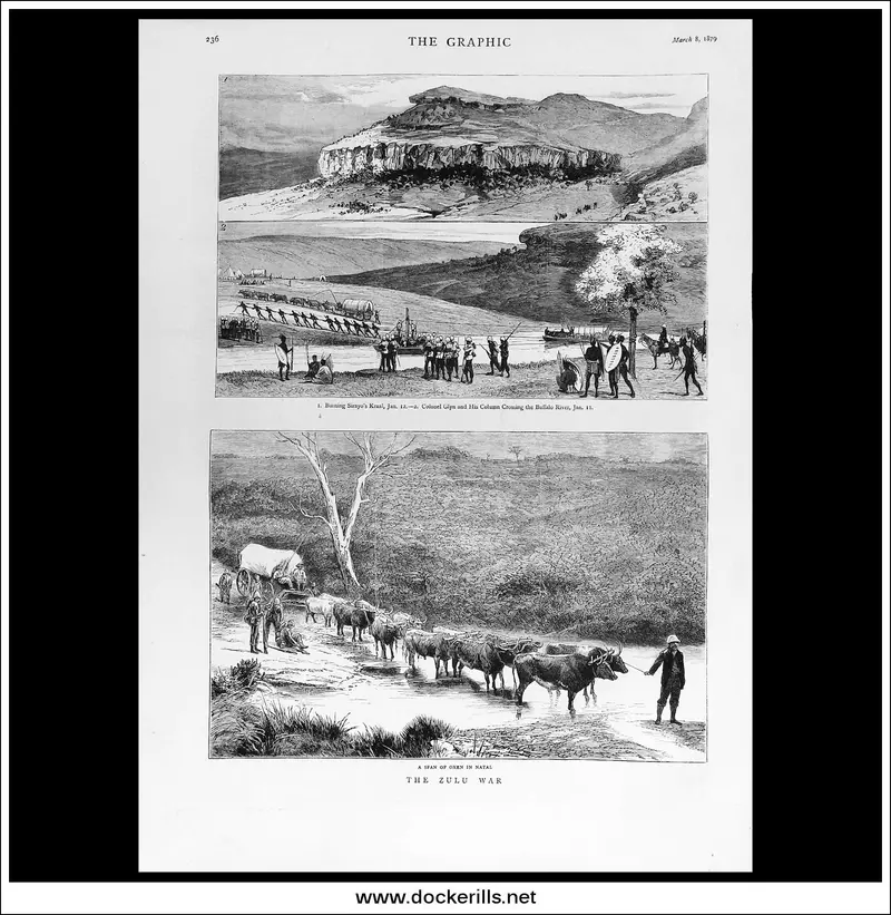 1879 The Graphic Engraving: Zulu War – Battlefront Depiction 1