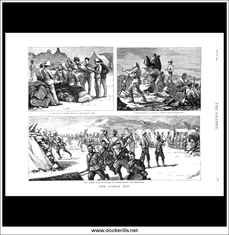 1879 The Graphic Full-Page Engraving: Afghan War Coverage 1
