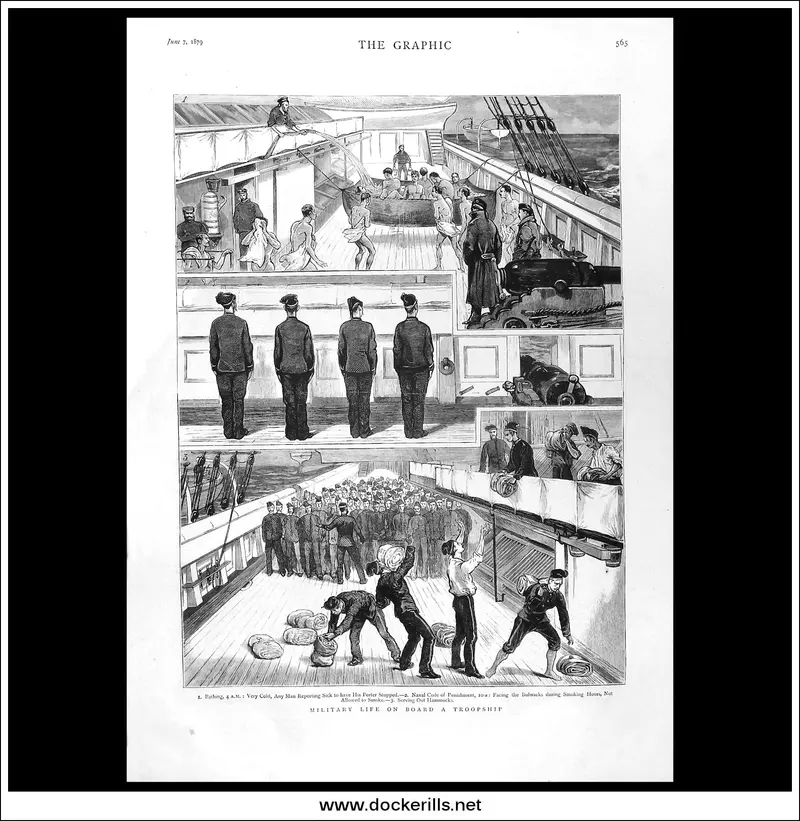 1879 Troopship Life During Afghan Deployment: The Graphic’S Naval Engraving 1