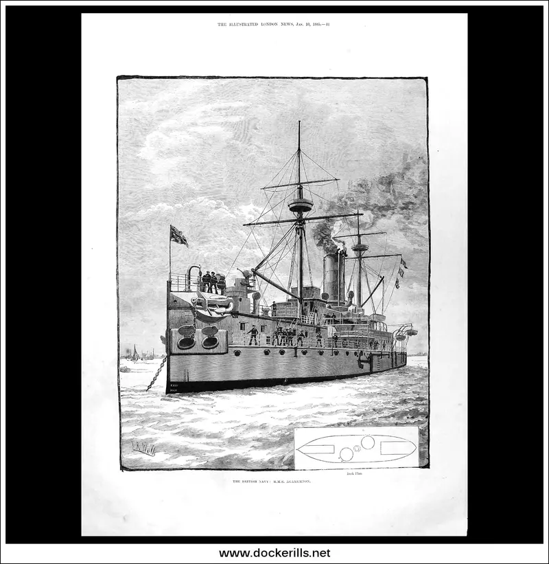 1885 Hms Agamemnon Portrait: Royal Navy Ironclad, Illustrated London News 1