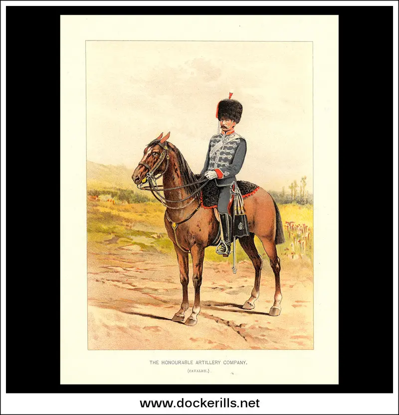 1890S Collector’S Print: Honourable Artillery Company Cavalry Unit, British Forces 1