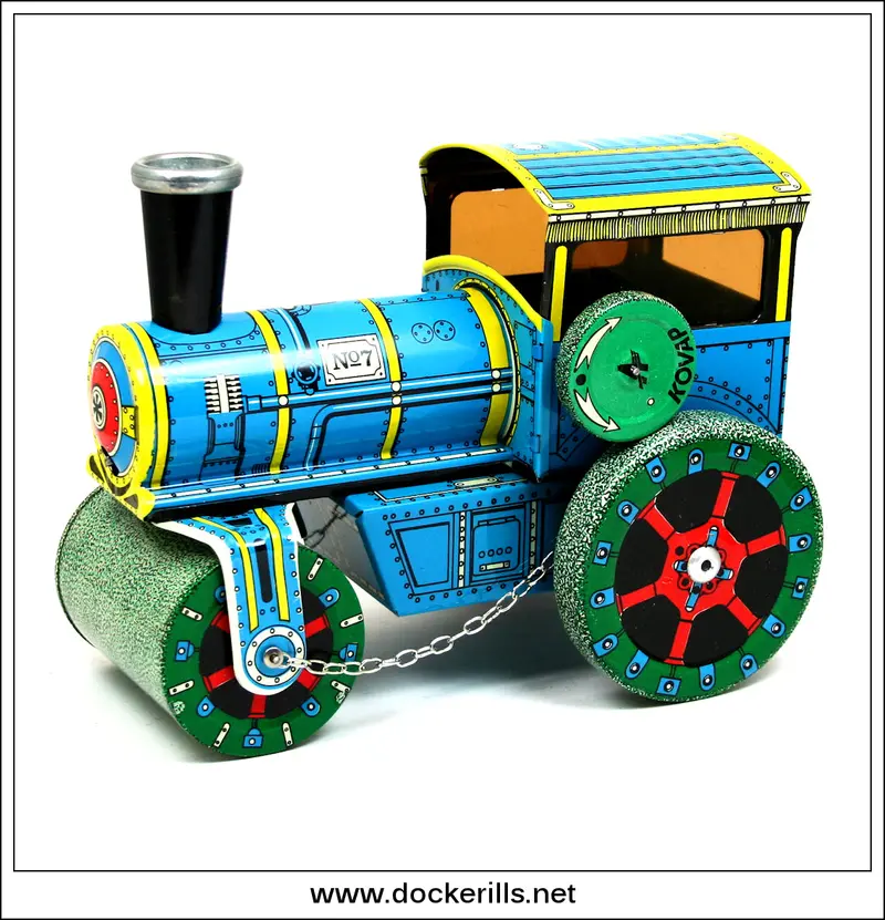 1927 Road Roller Tin Toy – Kovap Czech Clockwork Construction Vehicle 1