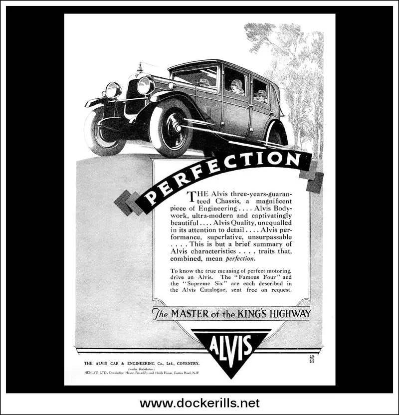 1928 Alvis June 16Th Period Automotive Advertisement 1
