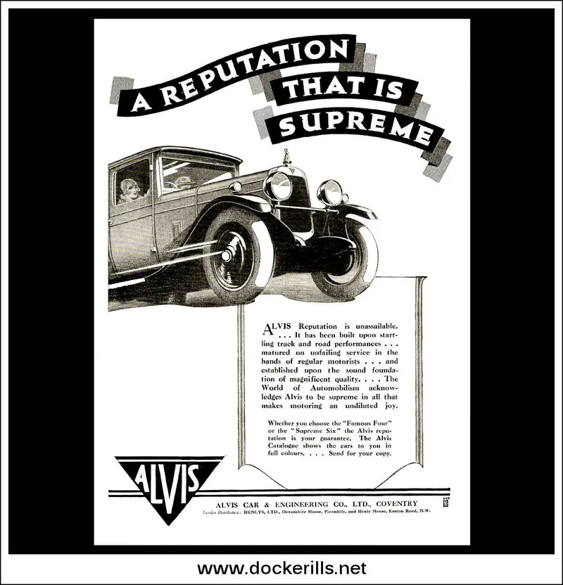 1928 Alvis Motor Vehicle Advert – June Edition 1