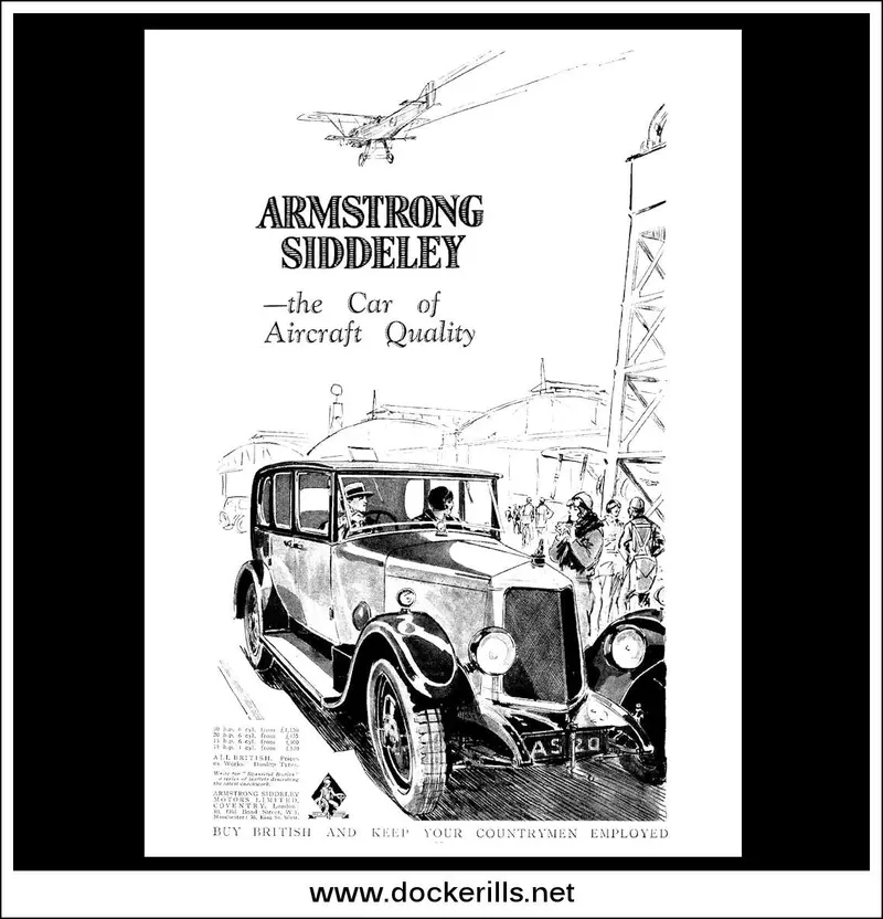 1928 Armstrong Siddeley General Model – Rare Early Automotive Print Ad 1