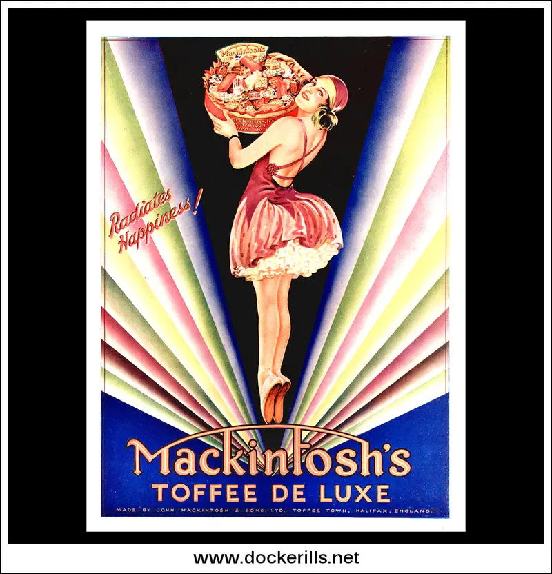 1930 Mackintosh'S Toffee De Luxe – Nostalgic Confectionery Advertising Art 1