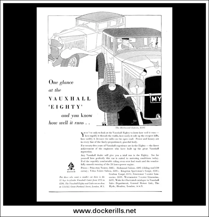 1931 Vauxhall 'Eighty' Richmond Saloon Original Historic Ad – April 15 1