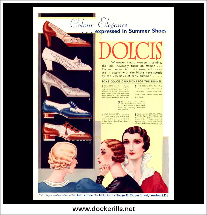 1933 Dolcis Fashion Footwear Ad – May Vintage Print 1