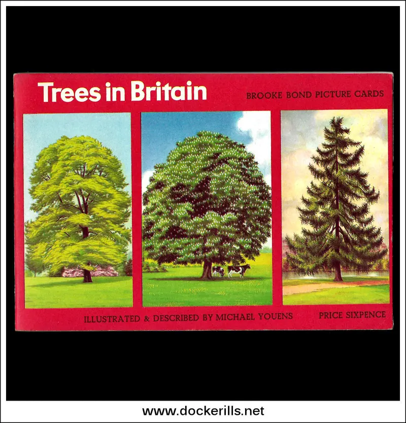 1966 Brooke Bond Tea Card Album: 'Trees Of Britain' Complete Vintage Picture Cards 1