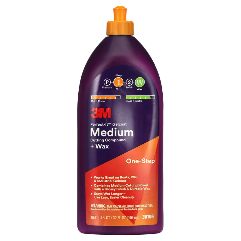 3M Perfect-It Gelcoat Medium Cutting Compound & Wax – Dual-Action Restoration Formula 1
