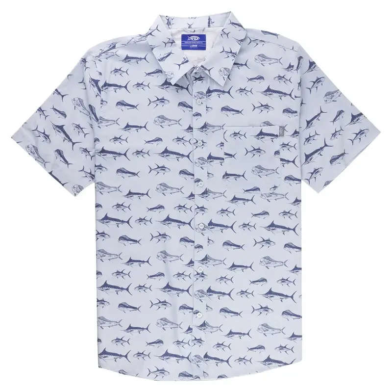 Aftco Boat Bar Men’S Short-Sleeve Woven Fishing Shirt 1