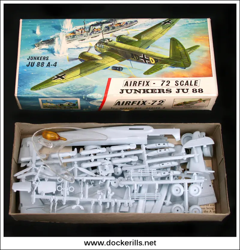 Airfix Junkers Ju 88 Model Kit — 1:72 Scale In Original Red-Stripe Packaging 1
