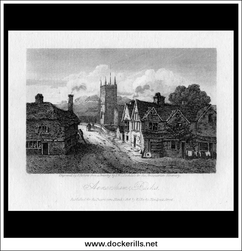 Amersham, Buckinghamshire: Hand-Engraved 1818 Copperplate Print 1