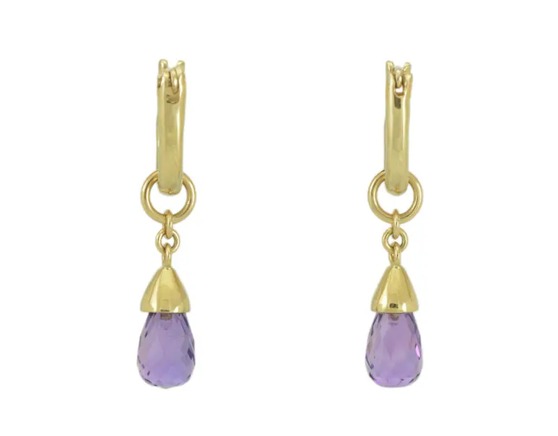 Amethyst Briolette Drop Earrings 1