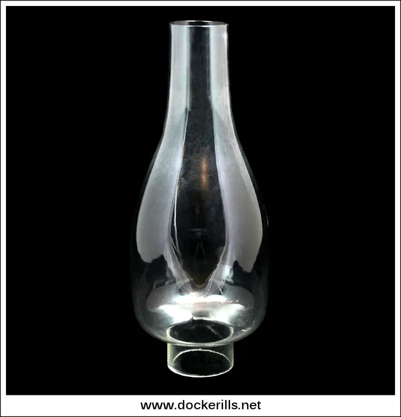 Antique Flask-Shaped Oil Lamp Chimney – 1¾-Inch Fitting 1