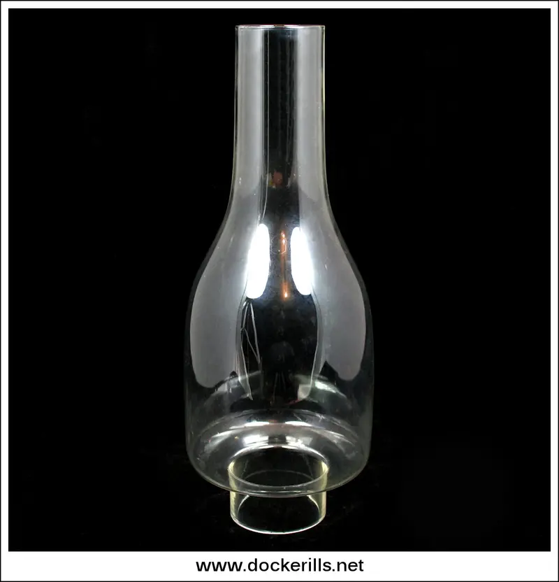 Antique Flask-Shaped Oil Lamp Chimney – 2-Inch Fitting 1