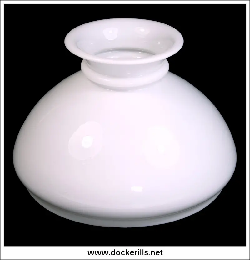 Antique Oil Lamp Milk Glass Shade – Style A, Classic Victorian-Era Replacement 1