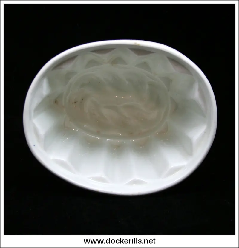 Antique One-Pint Oval Blancmange Mould By Booths – Victorian Kitchen Tool 1
