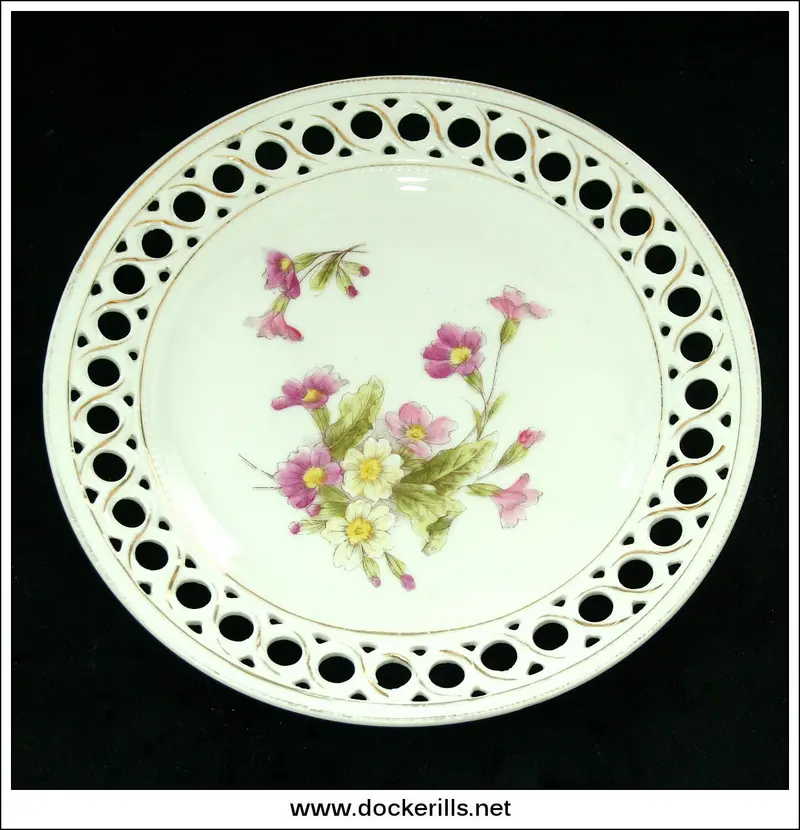 Antique Pierced Porcelain Wall Plaque – Floral Motif, Unmarked 1
