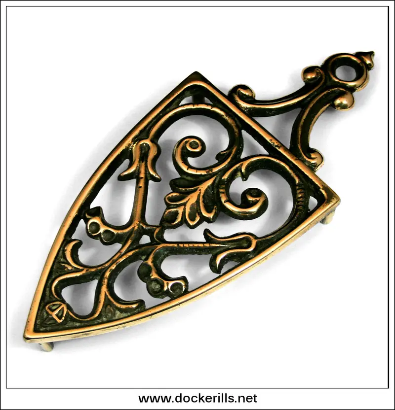 Antique Salter Brass Flat Iron Trivet – Victorian Cast Brass Hearth Accessory 1