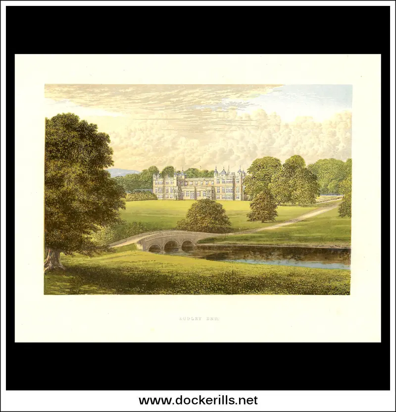 Audley End Manor Print – Victorian Chromoxylograph (1880), Essex 1