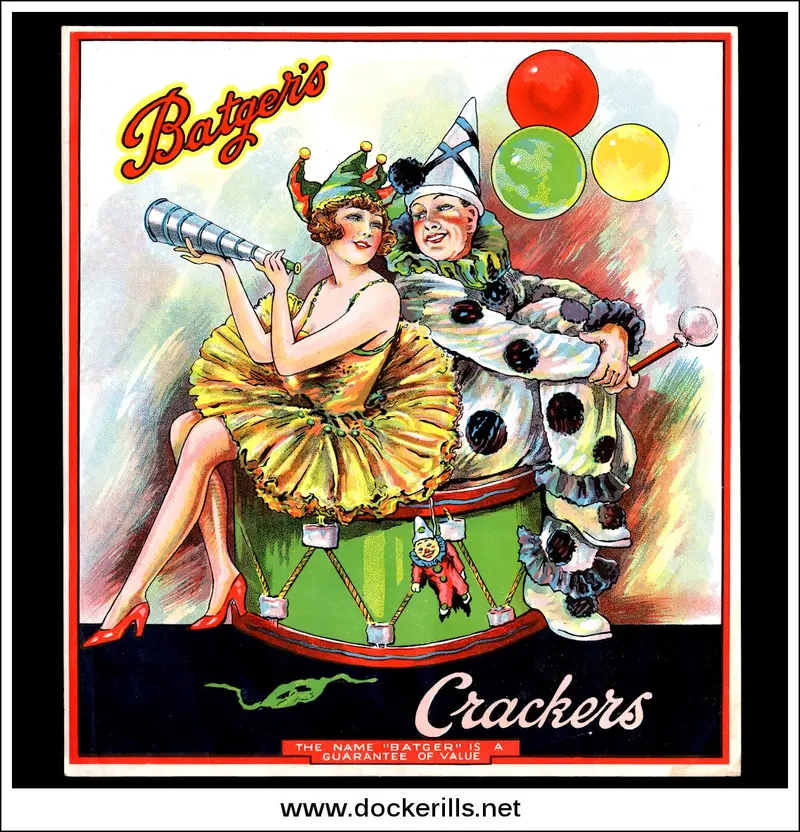 Batger’S Ltd. Classic Christmas Cracker Packaging Label — Original Vintage 1