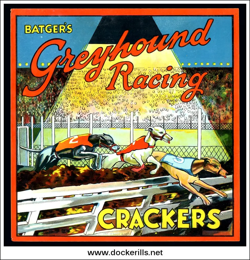 Batger’S Ltd. Greyhound Racing Motif Cracker Label — Nostalgic 20Th-Century Ephemera 1