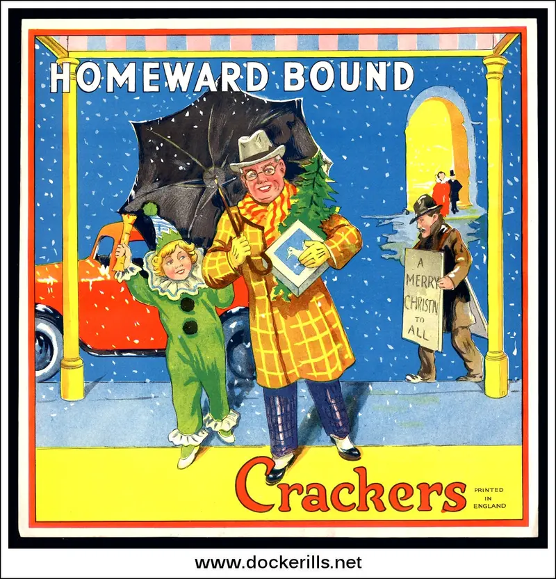 Batger’S Ltd. Homeward Bound Christmas Cracker Label — Sentimental Vintage Design 1