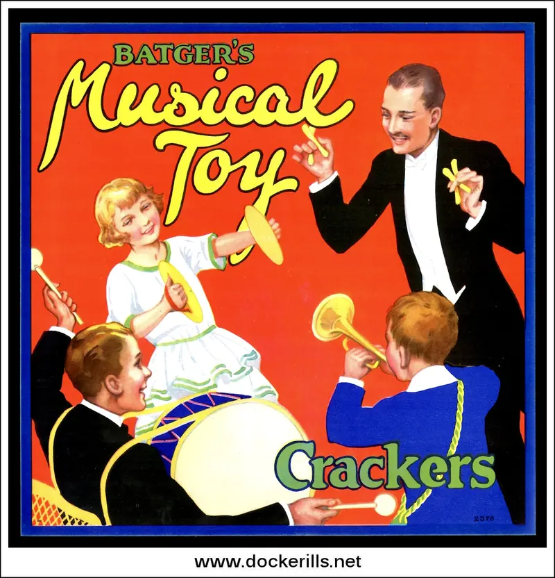 Batger’S Ltd. Musical Toy-Inspired Cracker Label — Authentic Retro Packaging 1