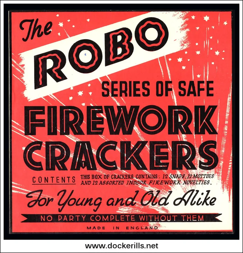 Batger’S Ltd. Robo Firework Crackers Label — Unique Sci-Fi-Styled Holiday Ephemera 1