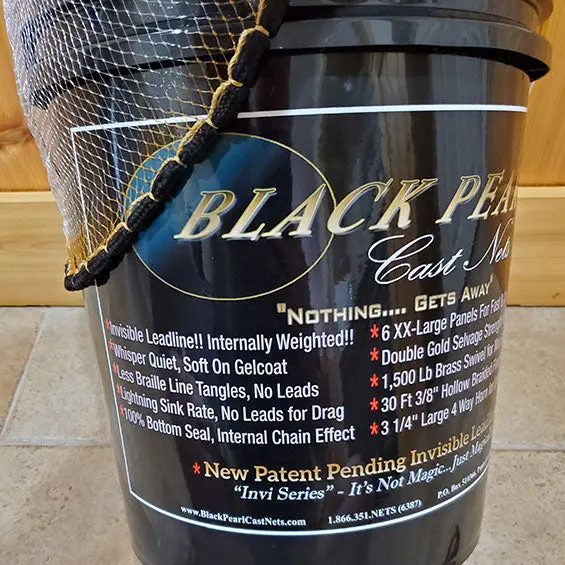 Black Pearl Invi Series Cast Net – 1.6 Lb Weight, 10 Ft Diameter 1