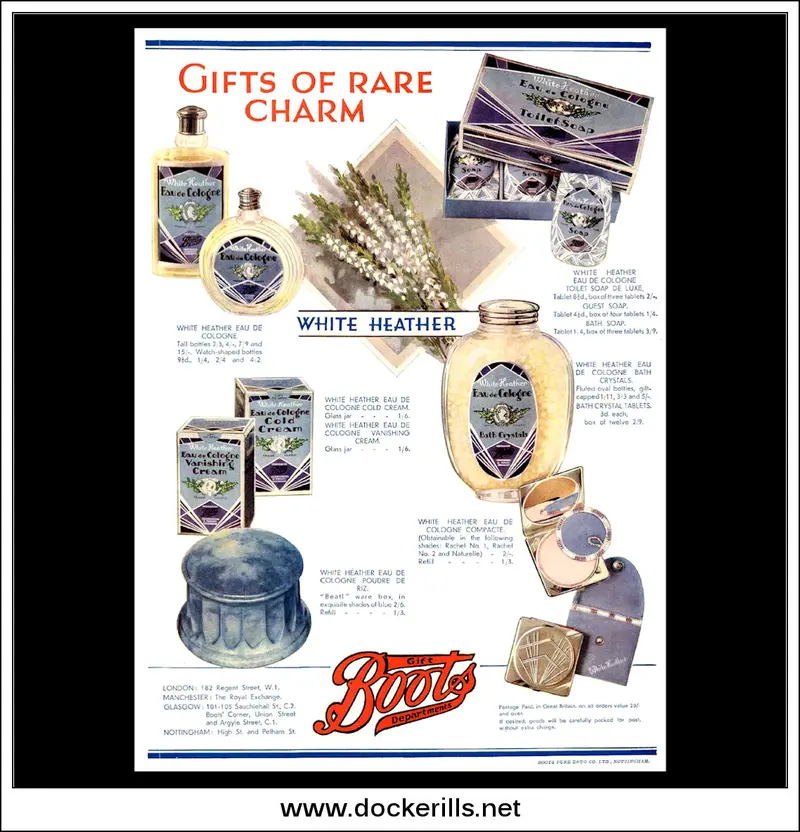 Boots Cosmetics White Heather Campaign Ad – December 1930 1