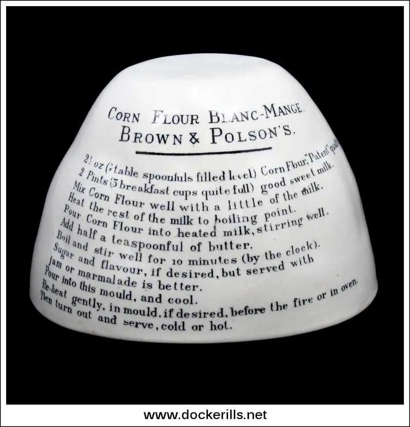 Brown & Polson’S Corn Flour Blancmange Advertising Mould – Vintage Recipe Mold, C. 1900S 1