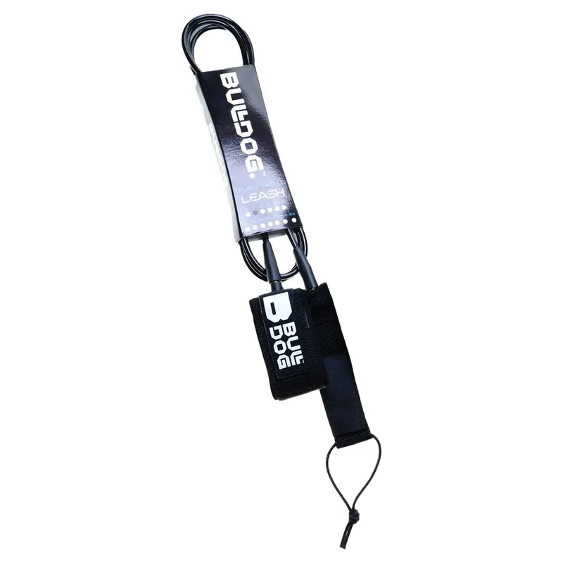 Bulldog 6-Foot Surfboard Leash – Durable Black And White Design 1