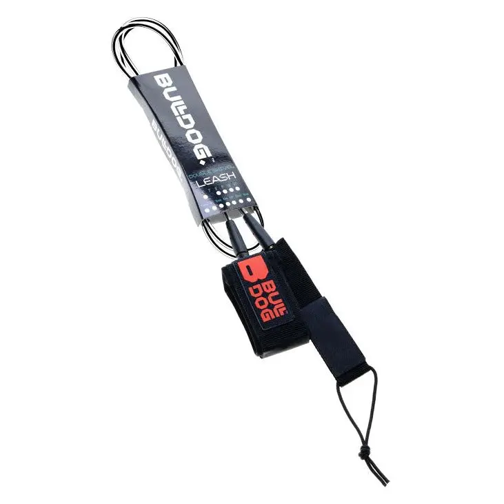 Bulldog Double Swivel Ankle Leash – 8Ft, Black & Crimson Red 1