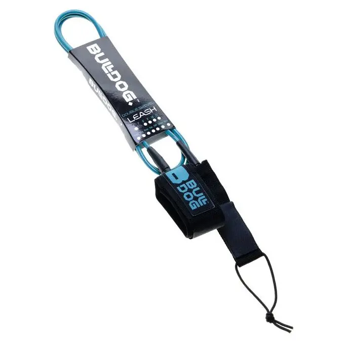 Bulldog Double Swivel Ankle Leash – 8Ft, Black & Petrol Blue 1
