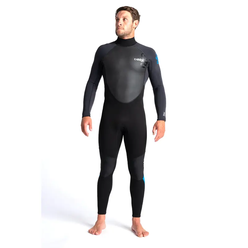 C-Skins Element 3/2Mm Back-Zip Wetsuit – Black, Anthracite & Cyan 1