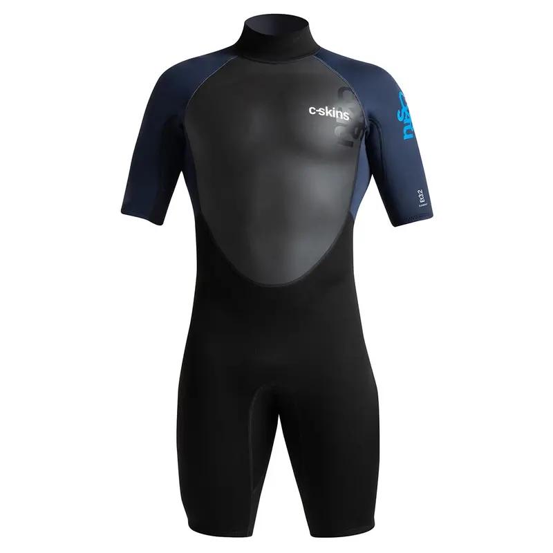 C-Skins Element 3/2Mm Shorty Back-Zip Wetsuit – Black, Slate & Cyan