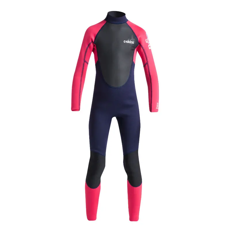 C-Skins Junior 3/2Mm Back-Zip Wetsuit – Slate/Coral/Multi 1