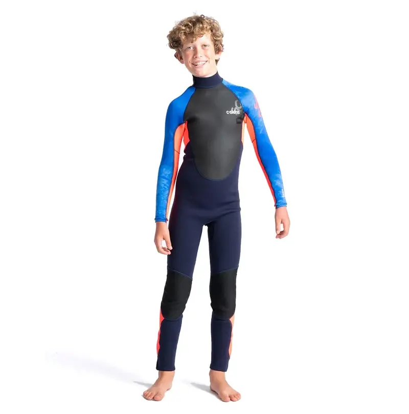 C-Skins Junior Element 3/2Mm Back-Zip Wetsuit – Slate Navy, Red & Blue 1