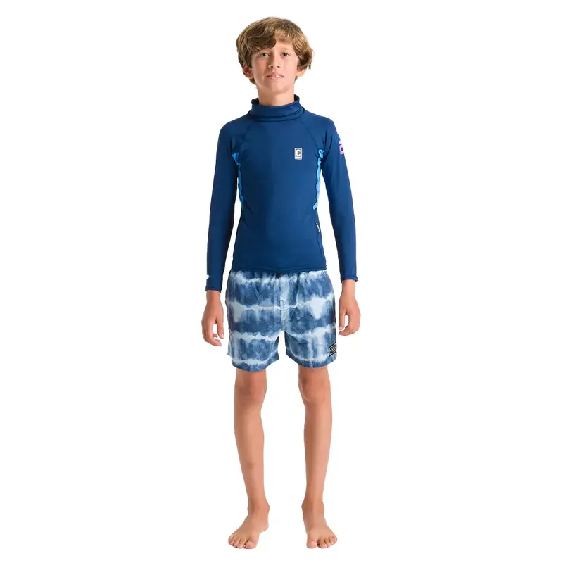 C-Skins Junior Nuwave Rash X Vest In Cyan, Slate & Multi 1