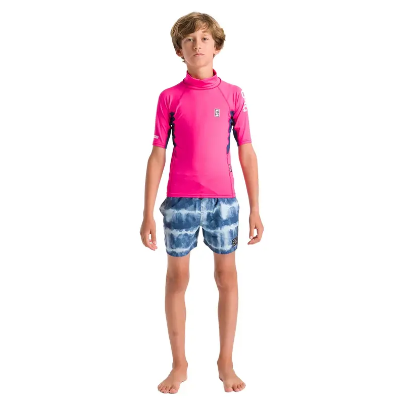 C-Skins Junior Nuwave Rash X Vest In Lipstick, Slate & Multi 1